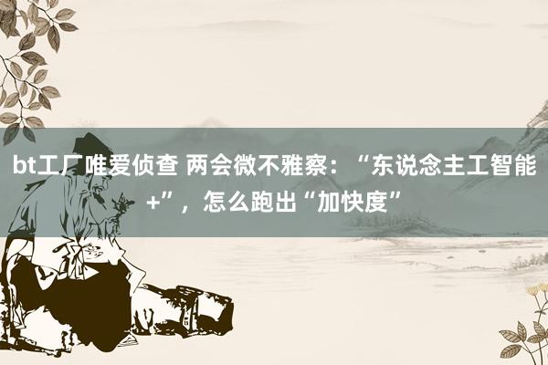 bt工厂唯爱侦查 两会微不雅察：“东说念主工智能+”，怎么跑出“加快度”