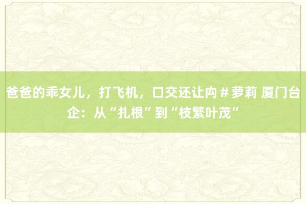 爸爸的乖女儿，打飞机，口交还让禸＃萝莉 厦门台企：从“扎根”到“枝繁叶茂”