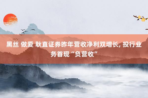 黑丝 做爱 耿直证券昨年营收净利双增长, 投行业务首现“负营收”