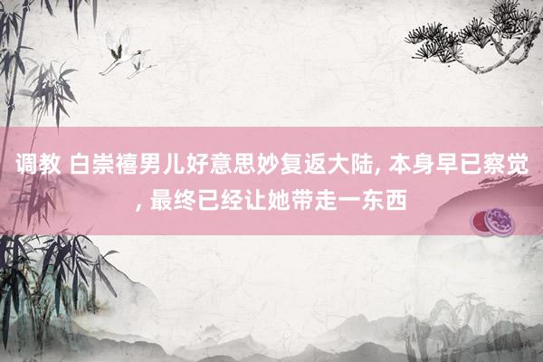 调教 白崇禧男儿好意思妙复返大陆， 本身早已察觉， 最终已经让她带走一东西