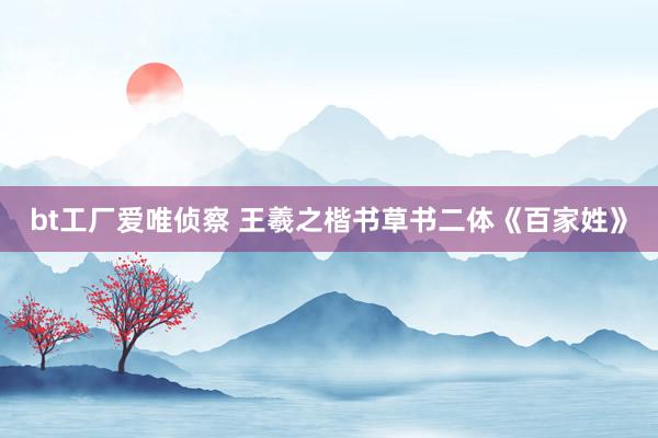 bt工厂爱唯侦察 王羲之楷书草书二体《百家姓》