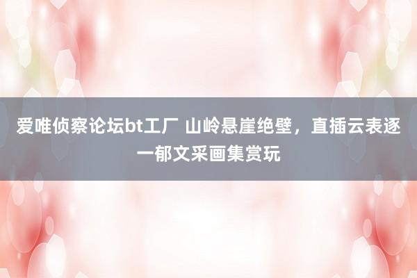 爱唯侦察论坛bt工厂 山岭悬崖绝壁，直插云表逐一郁文采画集赏玩