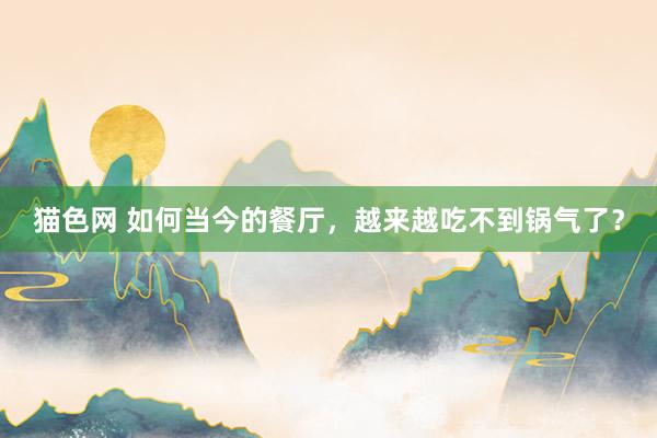 猫色网 如何当今的餐厅，越来越吃不到锅气了？